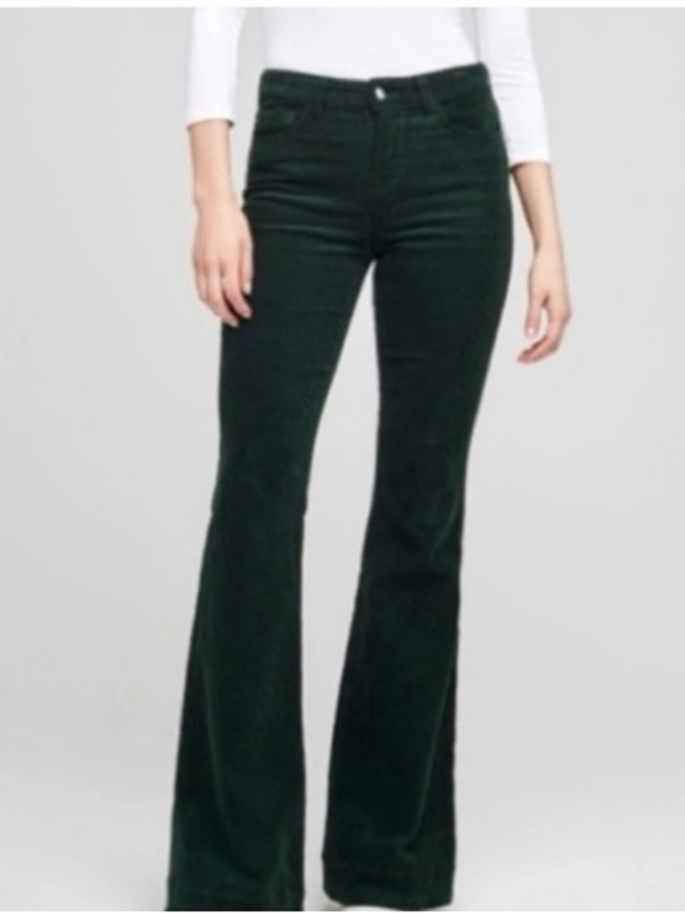 L’AGENCE The Affair Green Corduroy Boot‑Cut Pants – High Rise Flare - 24